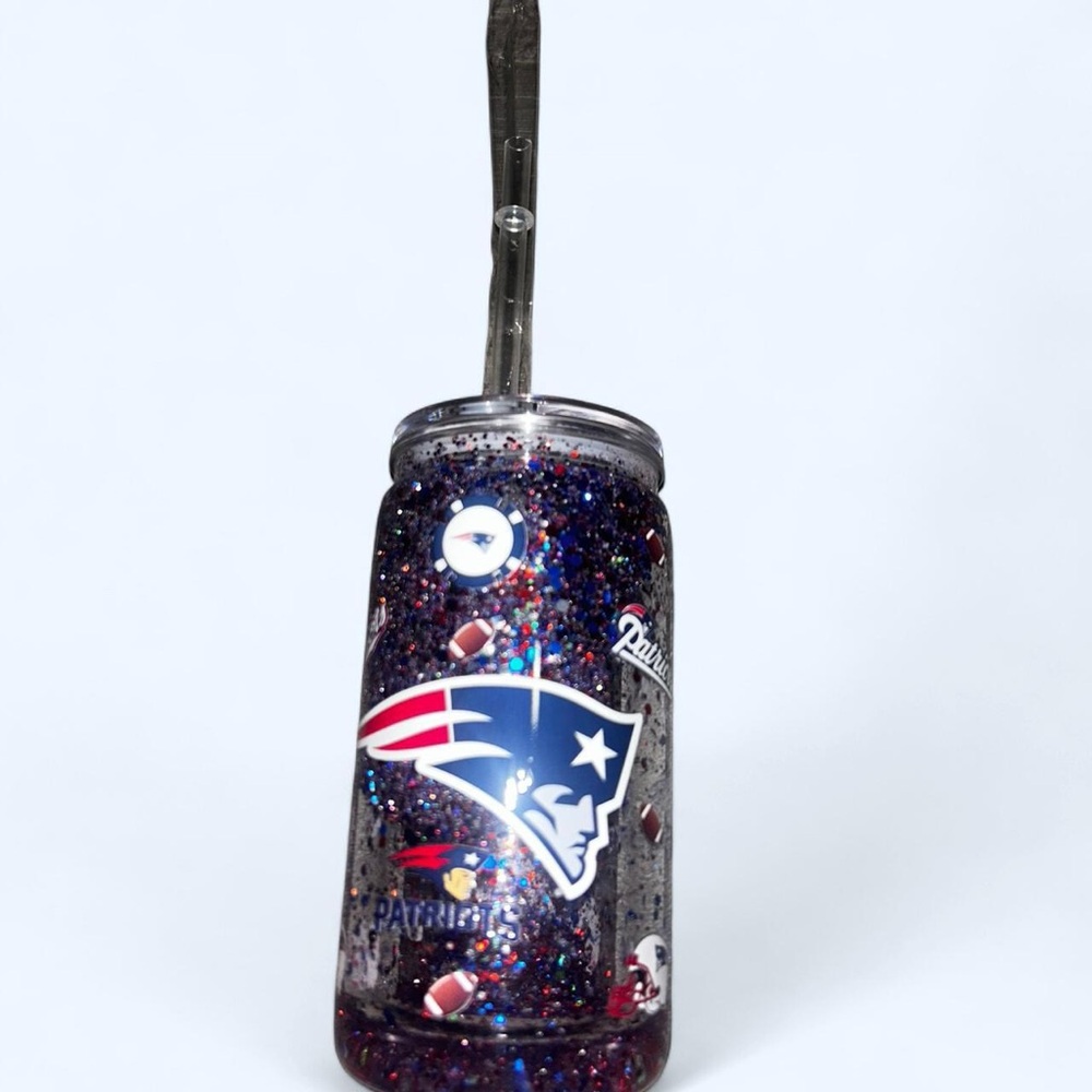 New England Patriots Glitter Tumbler